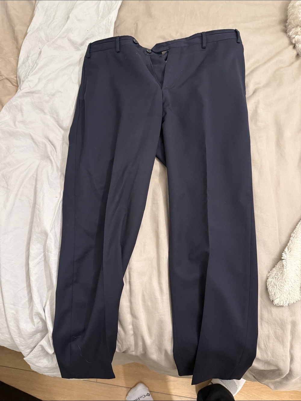 Cantarelli Men's Navy Dress Pants - Flat Front